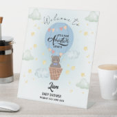 Signe De Table petit homme aventure attend ours accueil (In SItu)