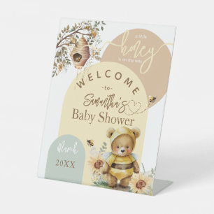 Signe De Table Petit miel Bee Bear Baby shower accueil