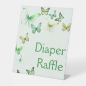 Signe De Table Petit Papillon vert Baby shower Déchets Raffle (Recto)