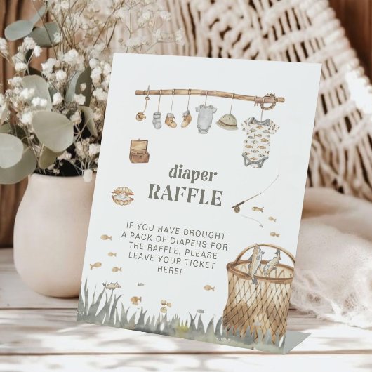 Signe De Table Petit Pêcheur Aquarelle Pêche Déchets Raffin