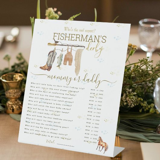 Signe De Table Petit pêcheur Baby shower maman ou papa jeu