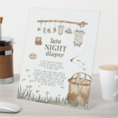 Signe De Table Petit Pêcheur Pêche Dernière Nuit Dehors (In SItu)