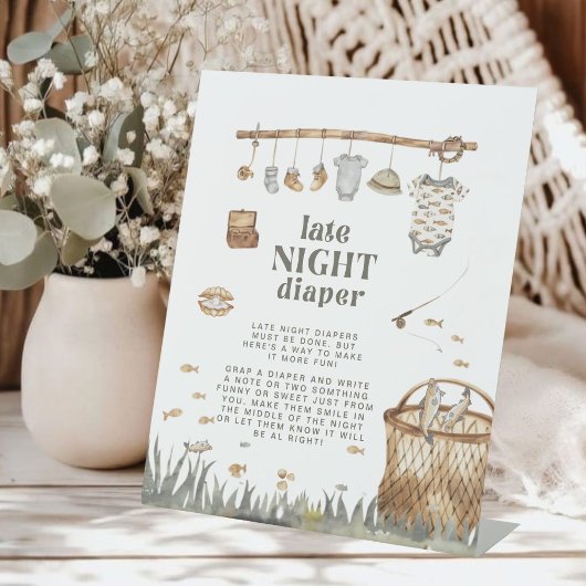 Signe De Table Petit Pêcheur Pêche Dernière Nuit Dehors