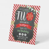 Signe De Table Petit Snowflake Turning 2 ! Noël 2 Anniversaire (Recto)