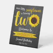 Signe De Table Petit tournesol 2e anniversaire Bienvenue (Recto)
