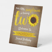 Signe De Table Petit tournesol 2e anniversaire Bienvenue (Recto)