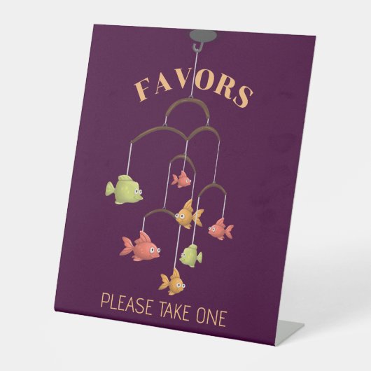 Signe De Table Petite Baby shower de Crimson de Poisson Faveurs (Recto)