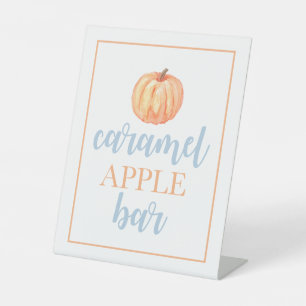 Signe De Table Petite citrouille Pastel bleu Nourriture d'anniver
