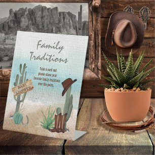 Signe De Table Petite Cowboy Western Douche Traditions familiales