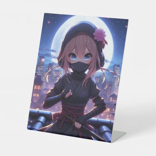 Signe De Table Petite fille guerrière ninja (Recto)