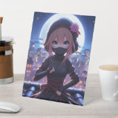 Signe De Table Petite fille guerrière ninja (In SItu)