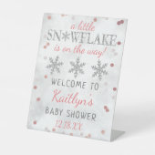 Signe De Table Petite Flamme de neige Filles Baby shower d'hiver  (Recto)