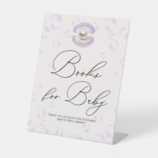 Signe De Table Petits Livres Pearl Pour Baby shower Bébé (Recto)