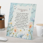 Signe De Table Philippiens 4:6-7 Bible chrétienne Verse Aquarelle (In SItu)