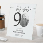 Signe De Table Photo 90e Affiche de bienvenue d'anniversaire | Re (In SItu)