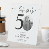 Signe De Table Photo Affiche de bienvenue de 50e anniversaire | R (In SItu)