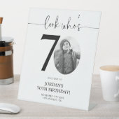 Signe De Table Photo Affiche de bienvenue de 70e anniversaire | R (In SItu)