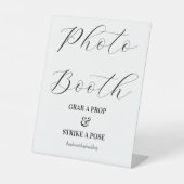 Signe De Table Photo Booth Black White Mariage (Recto)