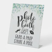 Signe De Table Photo Booth Grab a Prop Custom Eucalyptus Mariage (Recto)
