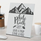 Signe De Table Photo Booth Grab a Prop Custom Mountains Mariage (In SItu)
