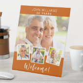 Signe De Table Photo collage brûlé orange fête d'anniversaire bie (In SItu)