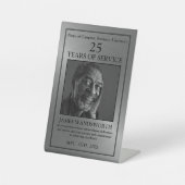 Signe De Table Photo d'argent/personnalisée - Prix de l'employé (Recto)