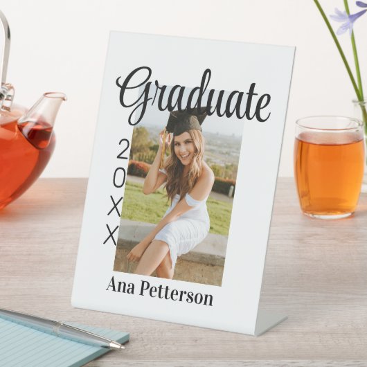 Signe De Table Photo de diplômé classique moderne ajouter année n (In SItu)
