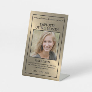 Signe De Table Photo d'or/personnalisée - Prix des employés
