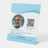Photo du médecin bleu QR Code Conférence Médicale