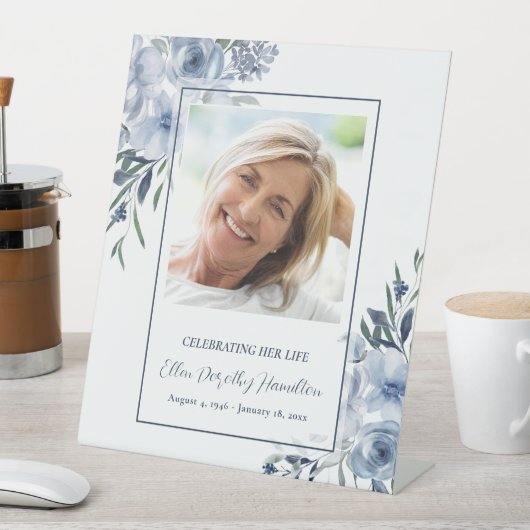 Signe De Table Photo du service commémoratif de la vie (In SItu)