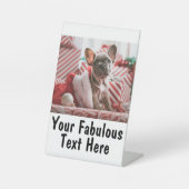 Signe De Table Photo et texte personnalisés (Recto)