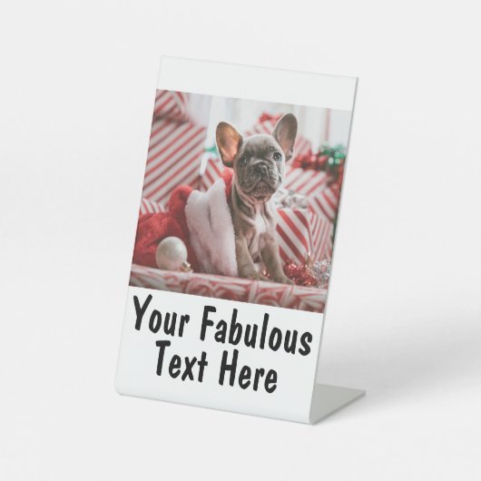 Signe De Table Photo et texte personnalisés (Recto)