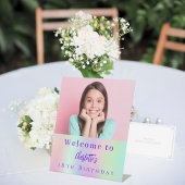 Signe De Table Photo Holographique personnalisée 18e anniversaire