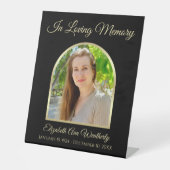 Signe De Table Photo In Love Memory sur Black (Recto)