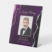 Signe De Table Photo « In Memoriam » Agate Violet Argent (Recto)