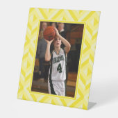 Signe De Table Photo Motif diamant à trois tons jaune (Recto)