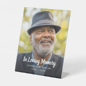 Signe De Table Photo personnalisée Hommage commémoratif funéraire (Recto)