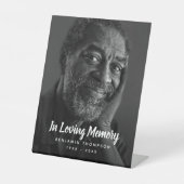 Signe De Table Photo personnalisée Hommage commémoratif funéraire (Recto)