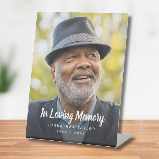 Signe De Table Photo personnalisée Hommage commémoratif funéraire