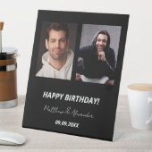 Signe De Table Photo personnalisée noir amis blancs (In SItu)