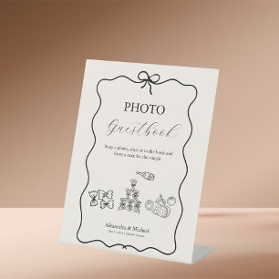 Signe De Table Photo Vague Fantaisiste Italien Mariage Doodle