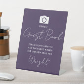 Signe De Table Photographie Livre d'invité Script Mariage violet (In SItu)