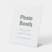 Signe De Table Photomaton de mariage simple et formel (Recto)