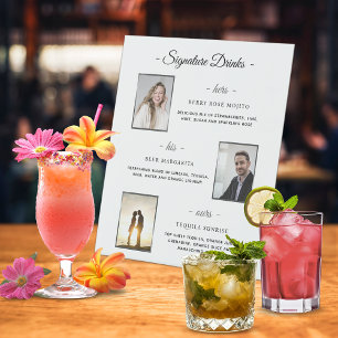 Signe De Table Photos de Mariage d'argent avec signature personna