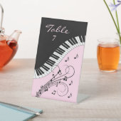 Signe De Table Piano Keyboard Black and White Music Design Pink (In SItu)