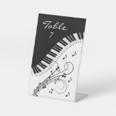 Signe De Table Piano Keyboard Music Design Numéro de tableau (Recto)