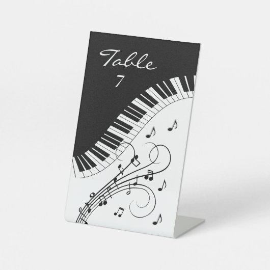 Signe De Table Piano Keyboard Music Design Numéro de tableau (Recto)