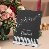 Signe De Table Piano Keys Notes musicales Mariage noir et blanc