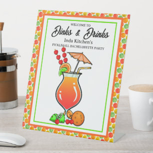 Signe De Table Pickleball Bachelorette Mariage Dinks & Boissons