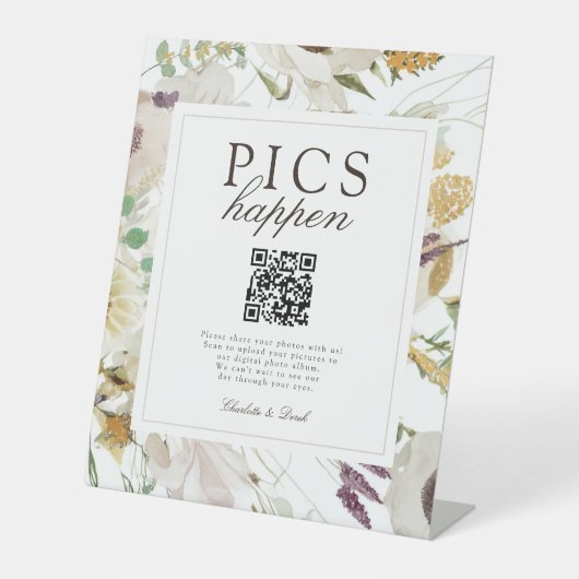 Signe De Table  PICS HAPPEN!Modern Spring Wedding QR Code Gallery (Recto)